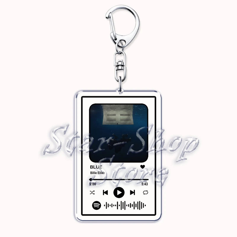 Popular Singer Keychain for Women Accessories HIT ME HARD AND SOFT Music Playlist Code Pendant Keying Jewelry Fans Friends Gifts