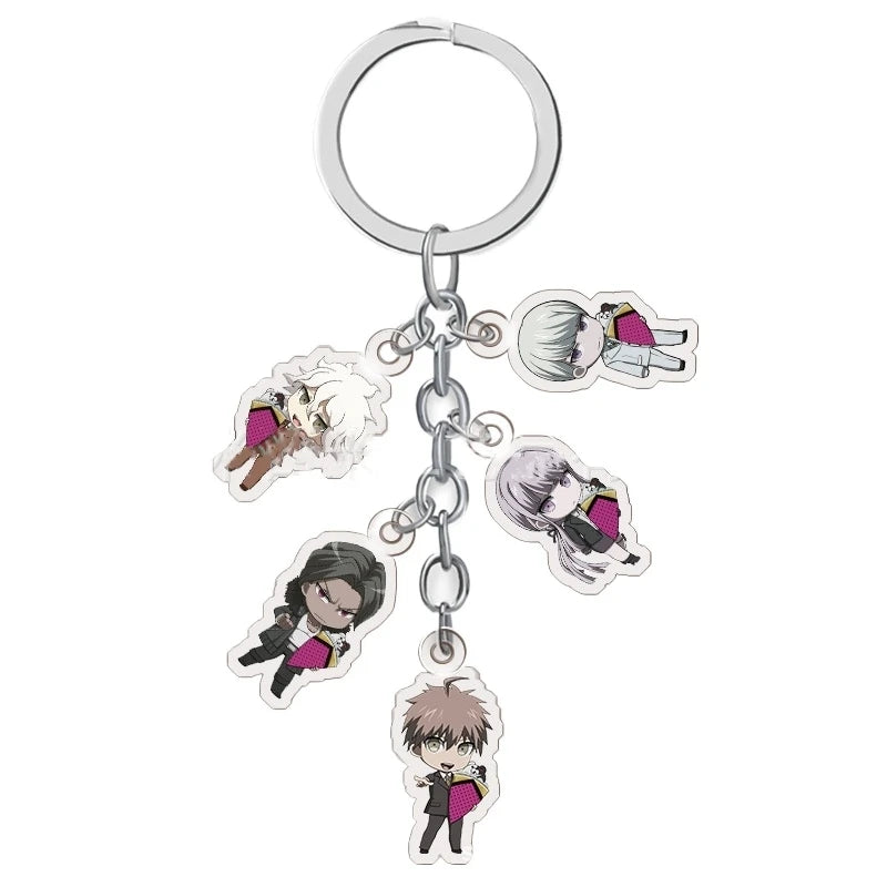 Anime Danganronpa:Trigger Happy Havoc Keychain Nagito Komaeda Hinata Hajime Multi Pendant Key Chain Cosplay Accessories Gift