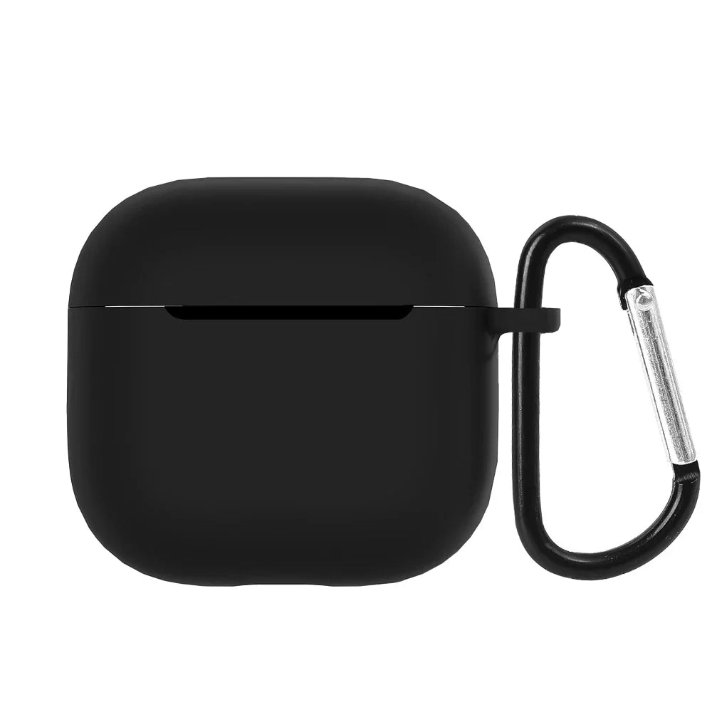 Full Cover Silicone Cover Case for AirPods 4 Shockproof Anti-scratch Earphone Protective Sleeve with Carabiner for AirPods4