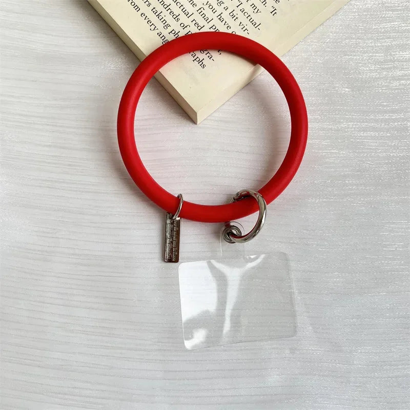 Silicone Wristbands Ring Circle Bracelet Charm Lanyards Strap for Mobile Phone Keychain Anti-Lost Cell Phone Lanyard