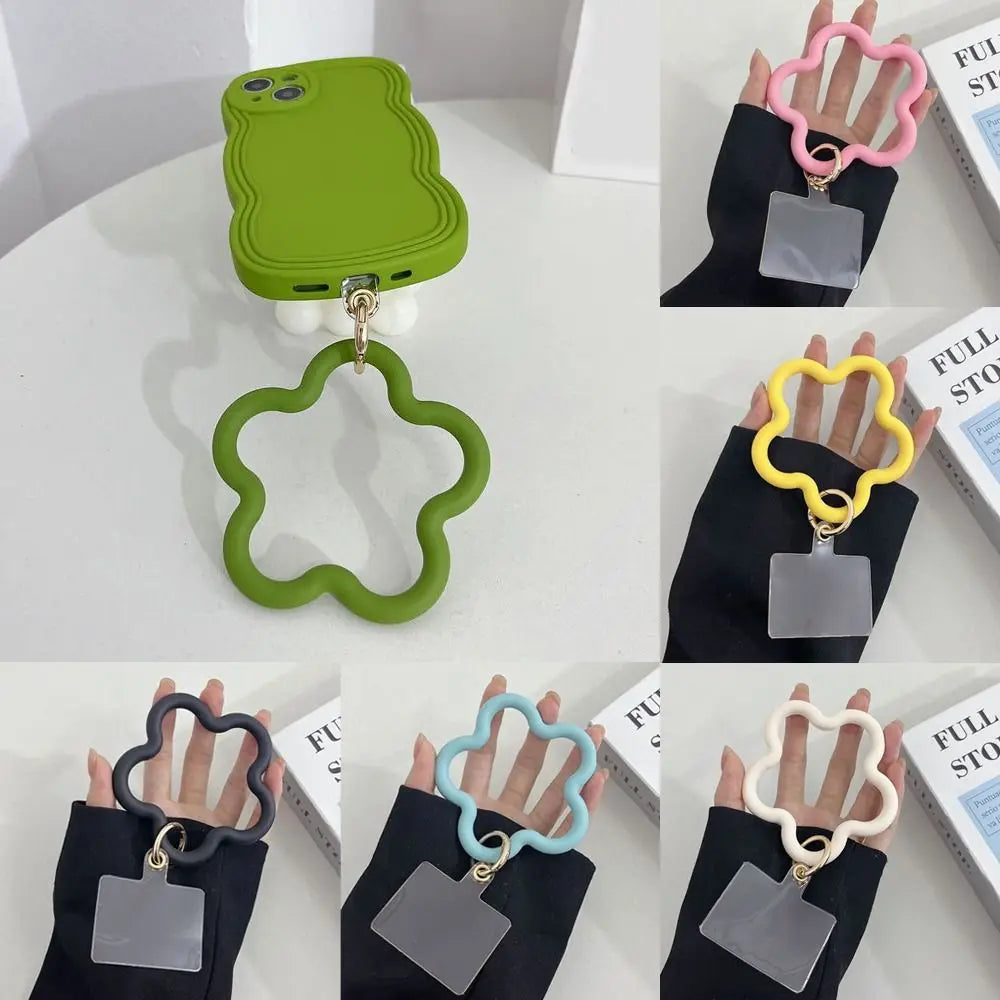 Silicone Mobile Phone Wristband Buckle Colorful Star Shaped Mobile Phone Straps Anti-fall Chain Phone Case Hanging Cord