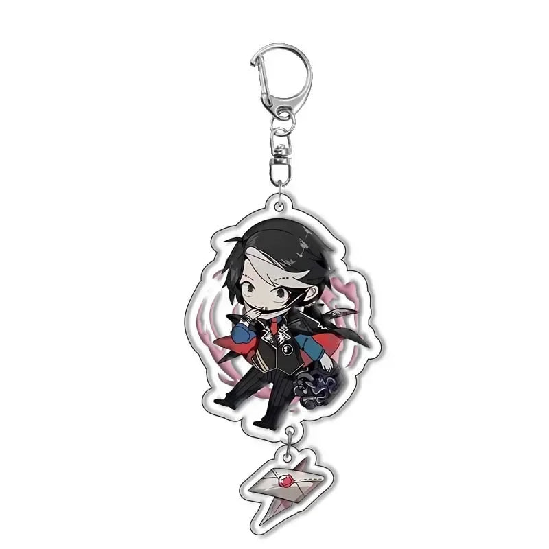 Game Identity V Keychains Cartoon Figure Eli Clark Joseph Desaulniers Orpheus Pendant Car Key Ring Bag Accessories Jewelry Gift