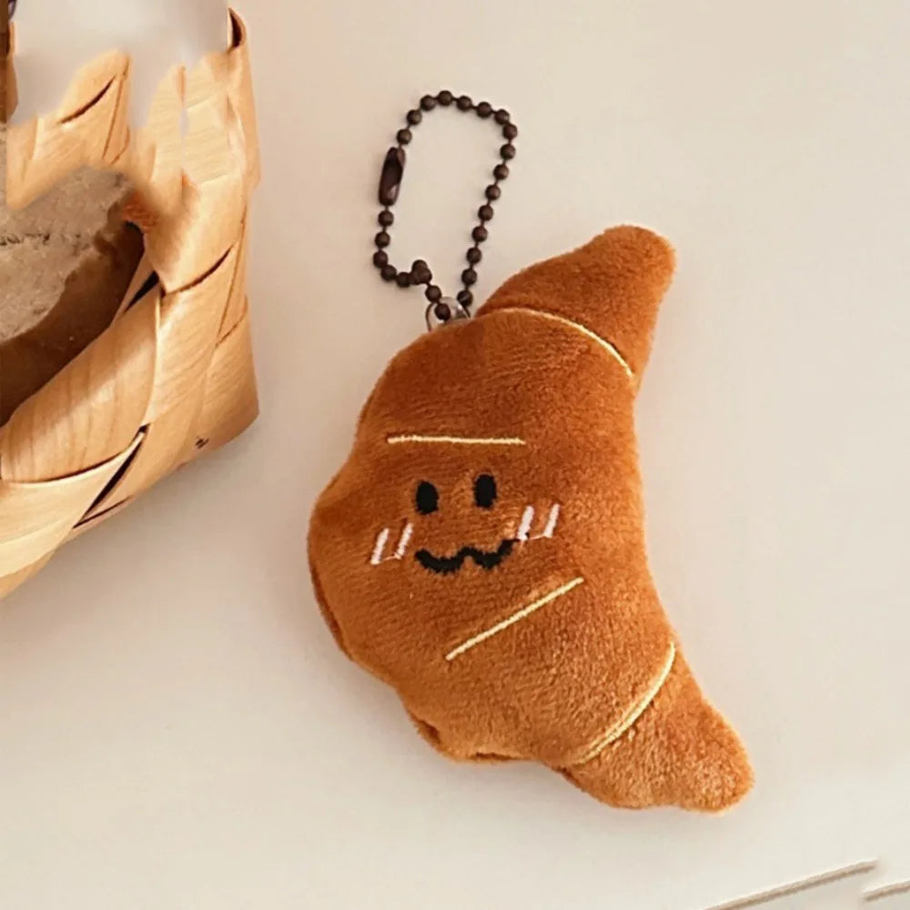 Funny Cartoon Food Plush Keychain Potato Croissant Tomato Plush Key Chain Soft Toys Bag Pendant Unisex