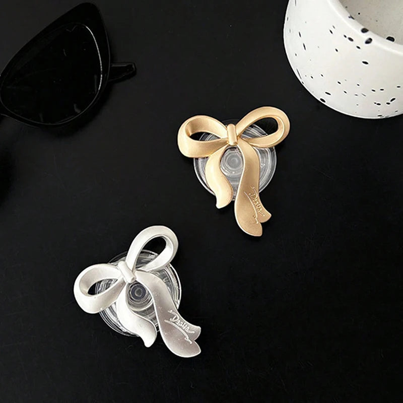 INS Korean Gold Bowknot Griptok Bow Phone Holder Finger Ring Holder Stand Support for IPhone Samsung Foldable Socket Bracket