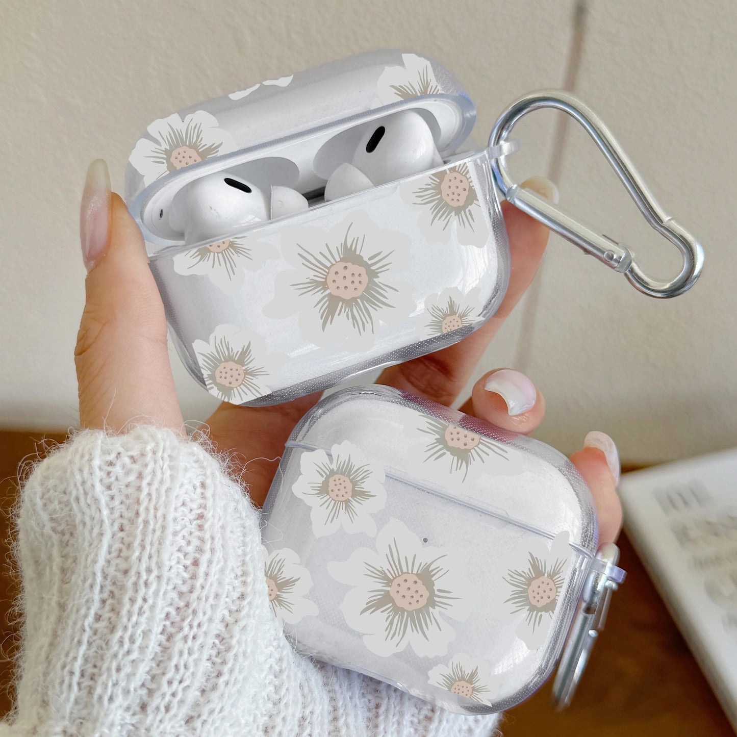 Cherry Blossom Bow Earphone Case For AirPods 1/2 TPU Clear Earphone Case For Airpods Pro2 Pro 3 4 Protective Cover With Keychain