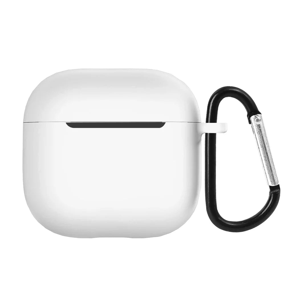Full Cover Silicone Cover Case for AirPods 4 Shockproof Anti-scratch Earphone Protective Sleeve with Carabiner for AirPods4
