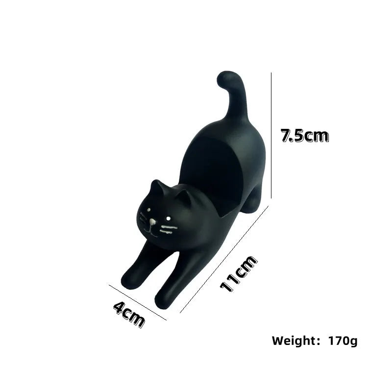 Kitten Mobile Phone Tablet Desktop Storage Stand, Stable Small Decoration, Resin Material, Mobile Phone Mount Stand, 1Pcs