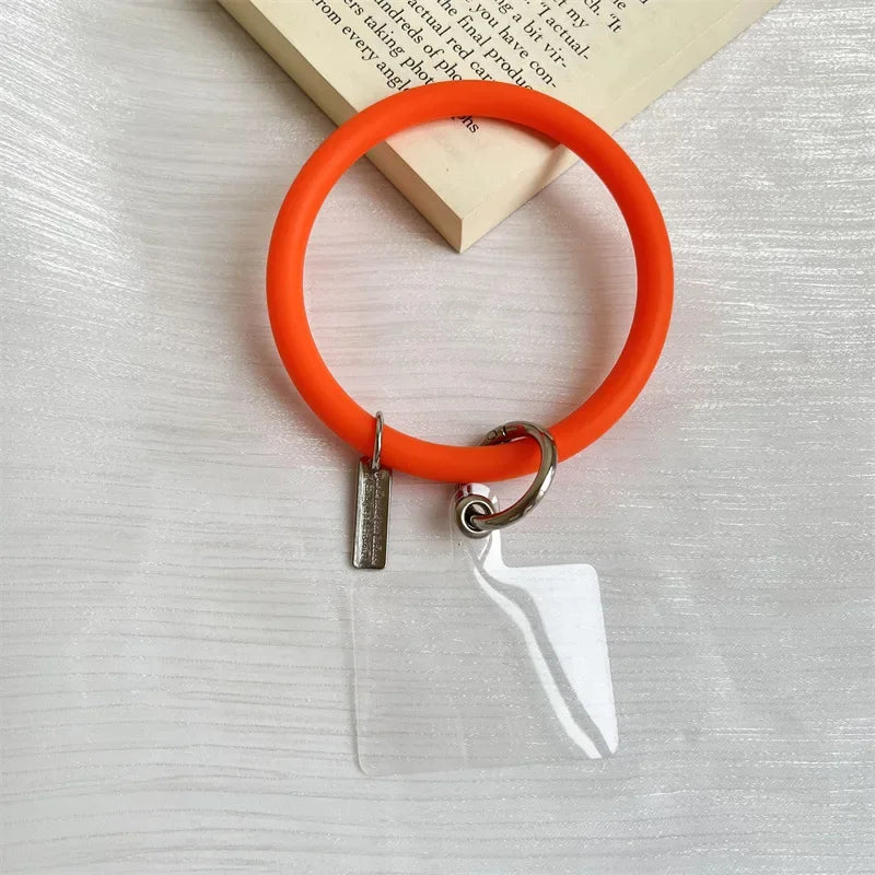 Silicone Wristbands Ring Circle Bracelet Charm Lanyards Strap for Mobile Phone Keychain Anti-Lost Cell Phone Lanyard