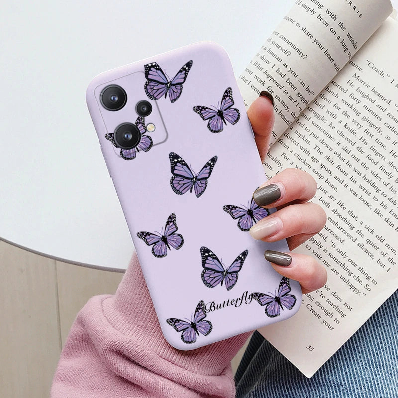 For Realme 9 4G Case 9 Pro Plus Cover Cute Heart Flower Back Cover Soft Silicone Protective Funda For OPPO Realme 9 Pro+ Shell