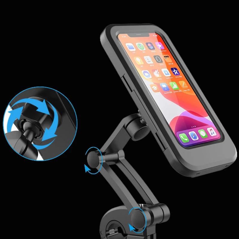 Waterproof Motorcycle Bike Mobile Phone Holder Magnetic Universal Bicycle GPS 360° Swivel Adjustable Motorcycle Cellphone Holder