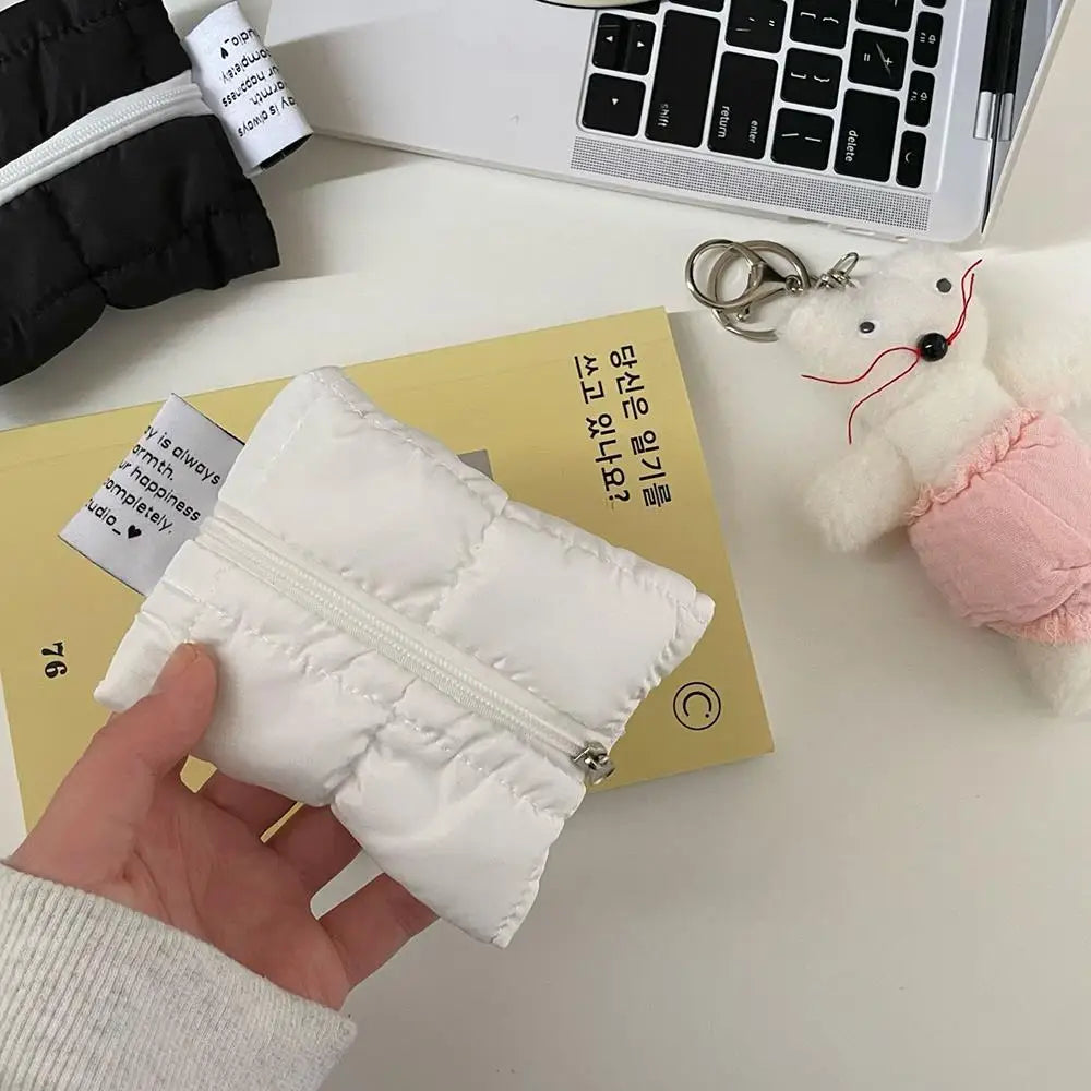 2025 Cute Mini Change Storage Bag Solid Color Cloud Pleated Coin Purse Portable Women's Earphone Coins Keys Wallet Cosmetic Bag