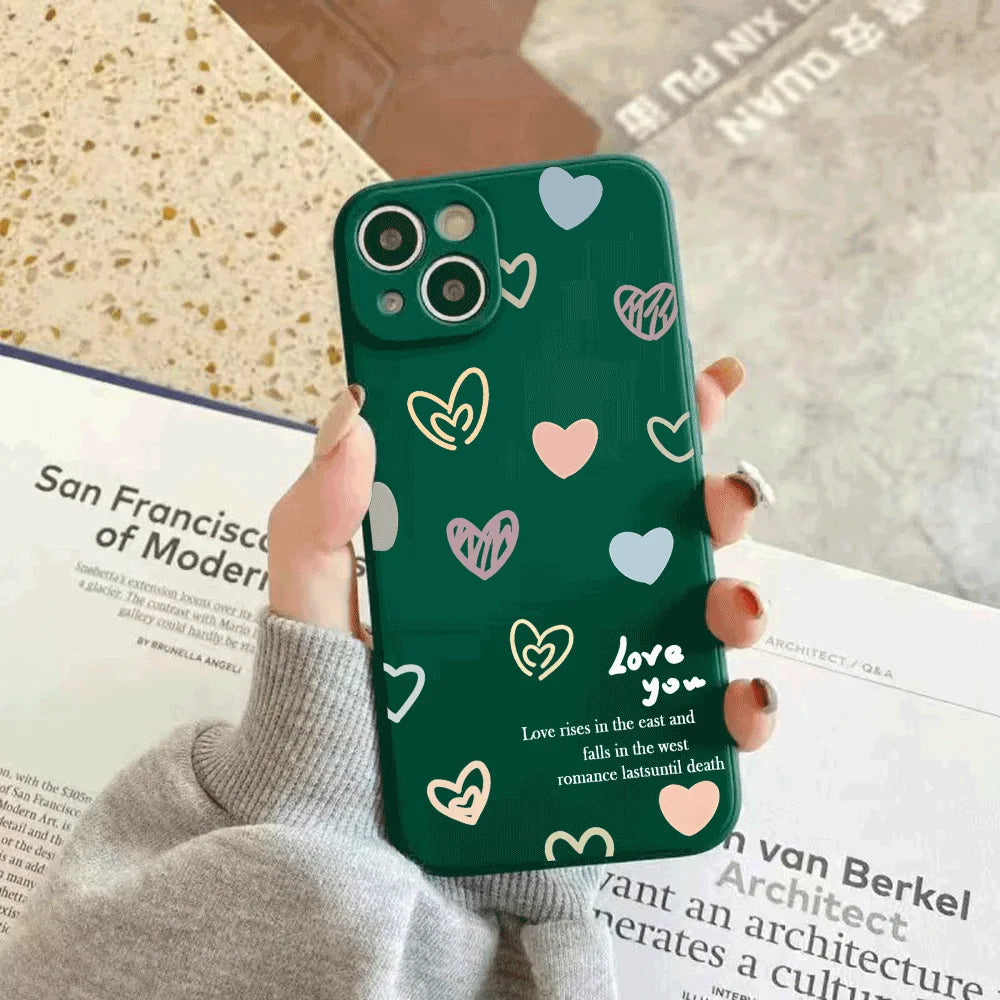 Phone Case for Xiaomi Redmi Note 14 13 12 11 10 9 8 7 14Pro Plus 4G 5G Anti-Scratch Slim Trendy Cover, Graffiti Love silicon