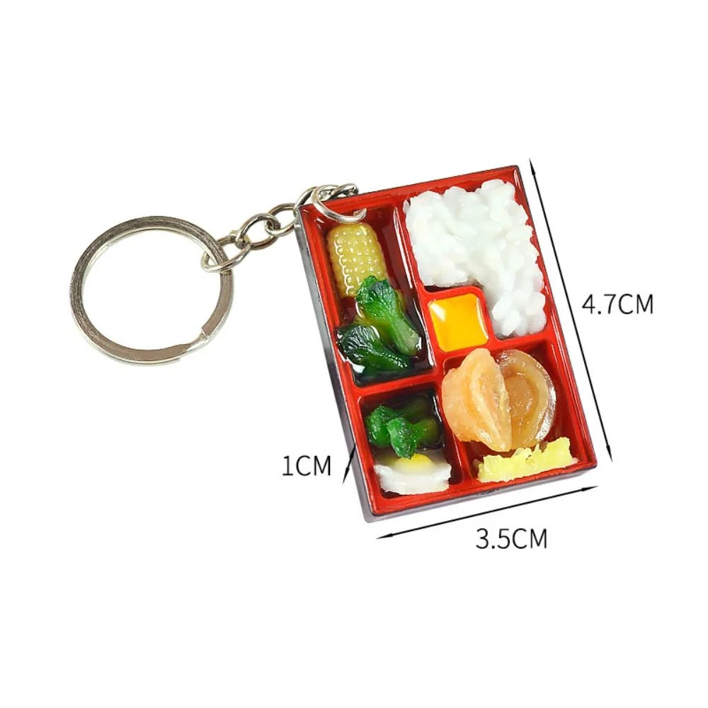 PVC Simulation Food Box Toy Keychain Scene Model Sushi Box Lunch Dollhouse Mini Sushi Keychain Creative Keyring