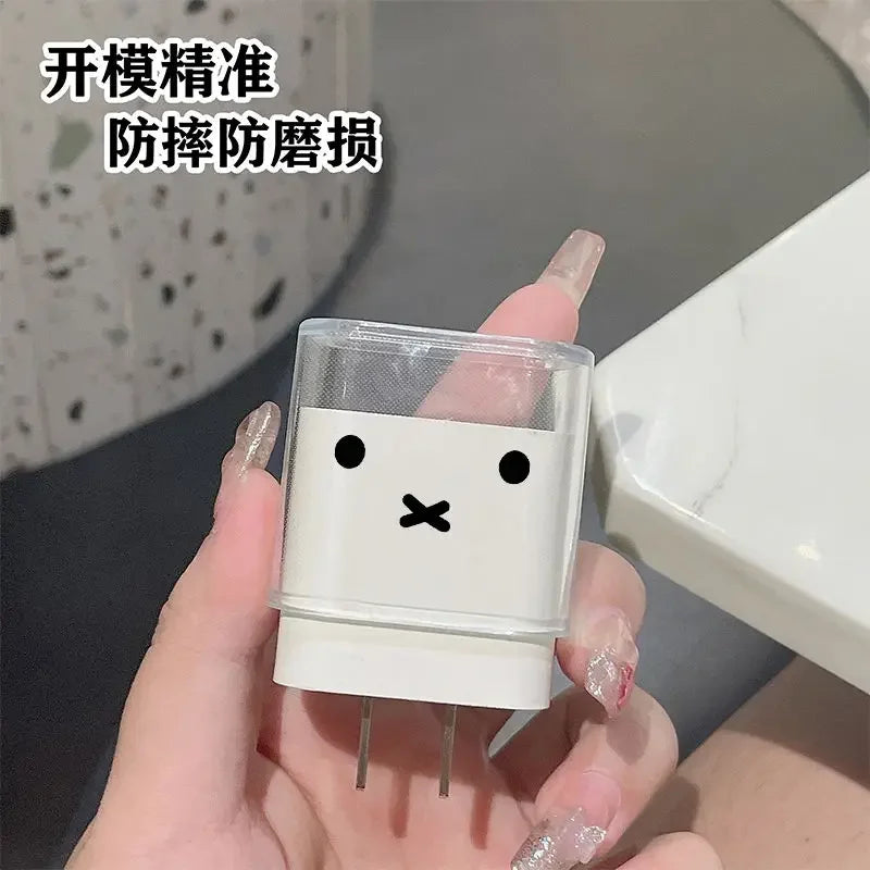 Kawaii Miffy Apple 15 16 Data Cable Protection Cover IPhone 11 12 13 14 Promax Fast Charge 20W Charger Cable Protection Cover