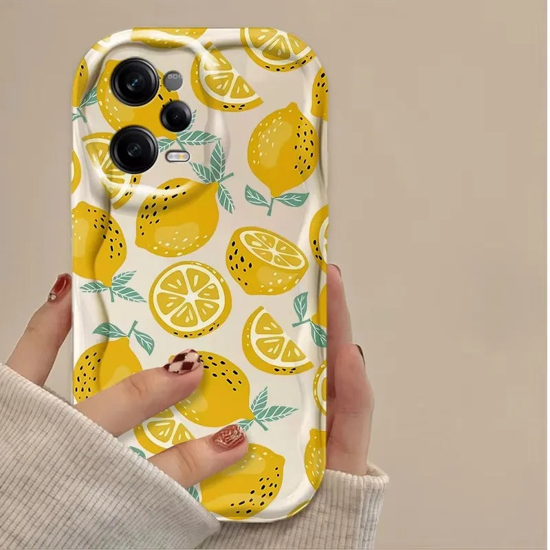 Fresh Lemon Fruit3D Clear Phone Case For Xiaomi Redmi Note 14 13 12 12C 11 Pro Plus 5G 12S 11S 10S Redmi 14C 13C 12 4G A3 A3X
