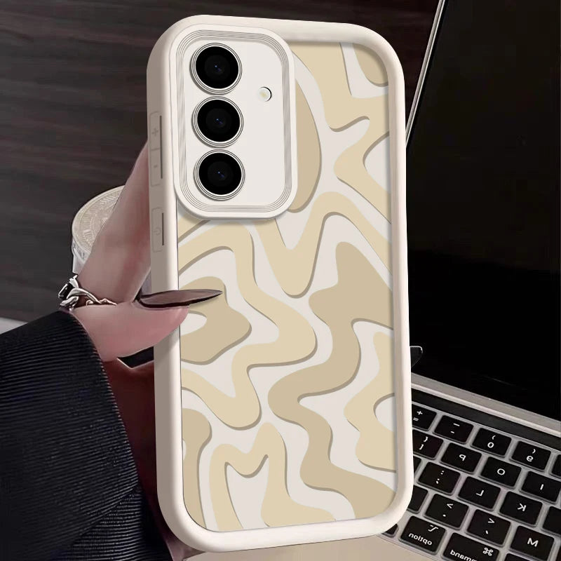 Striped Pattern Case For Samsung Galaxy A16 A55 A54 A15 A14 A25 A35 A56 5G S25 Edge S25 S24 S23 S22 Ultra S24 FE TPU Cover