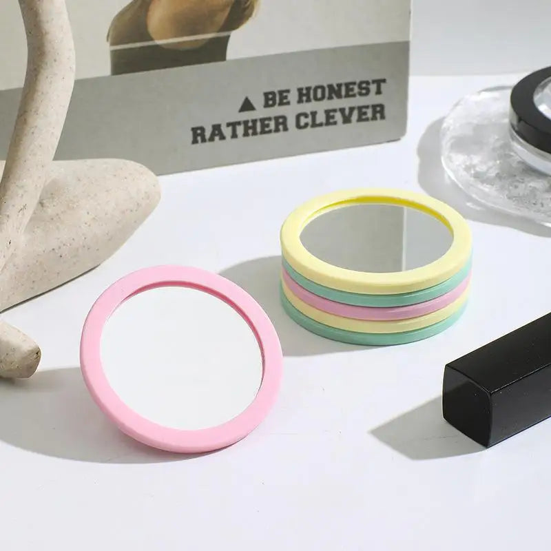 Mini Makeup Mirror Round Silicone Cosmetic Mirror Makeup Mirror Portable For Handbag Purse Pocket Compact Cosmetic Beauty Tool