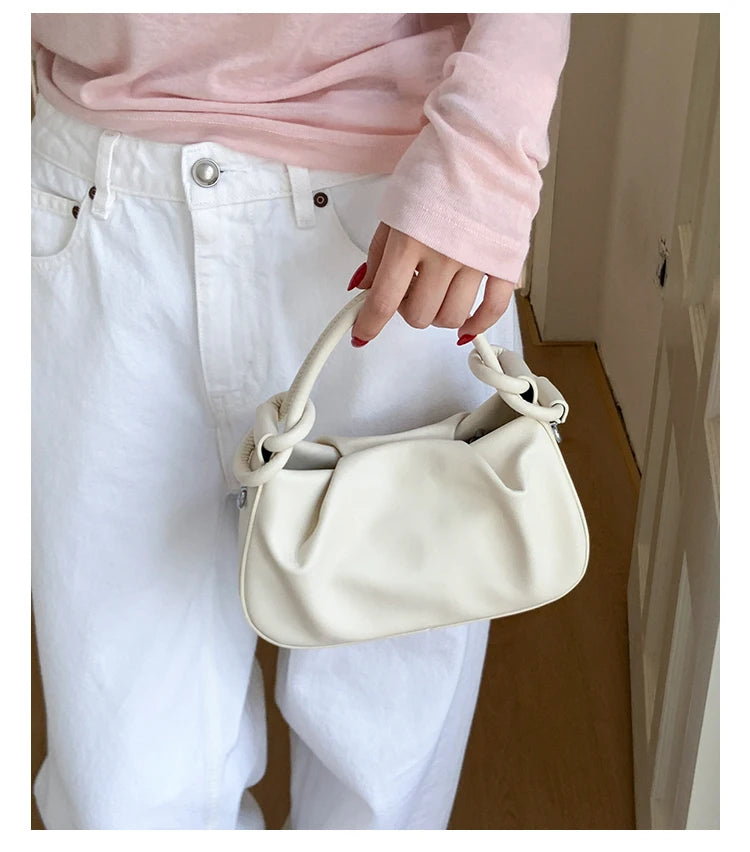 Advanced Sense Retro Women's Shoulder Bags 2025 New Versatile Niche Design Handbags Light Luxury Fashion Solid Crossbody Bag