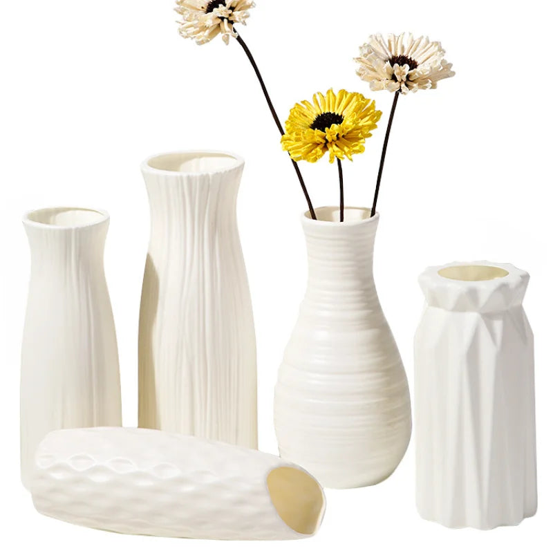 Home Nordic Plastic Vase Simple Small Fresh Flower Pot Storage Bottle for Flowers Living Room Modern Home Decoration Ornaments