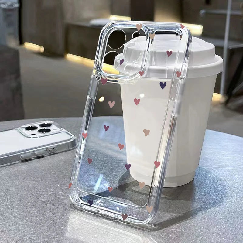 Phone Case For Xiaomi Redmi Note 14 13 12 Pro Plus 5G 12S 11S 11 Redmi 12 13 13C Heart Graphic Soft Silicone Clear Bumper Cover