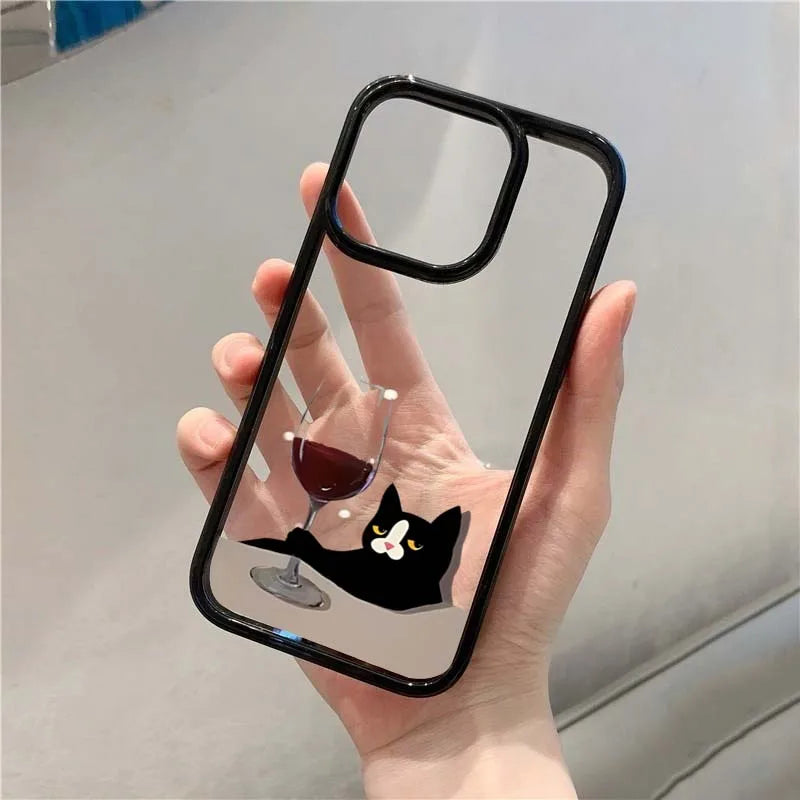 Cute Cat Goblet Phone Case for Xiaomi Redmi Note 11 12 13 14 Pro Plus 5G Poco X6 X5 Redmi 14C 13C 12C 4G Soft Cover