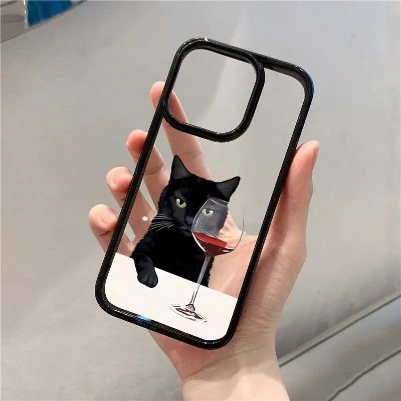 Cute Cat Goblet Phone Case for Xiaomi Redmi Note 11 12 13 14 Pro Plus 5G Poco X6 X5 Redmi 14C 13C 12C 4G Soft Cover