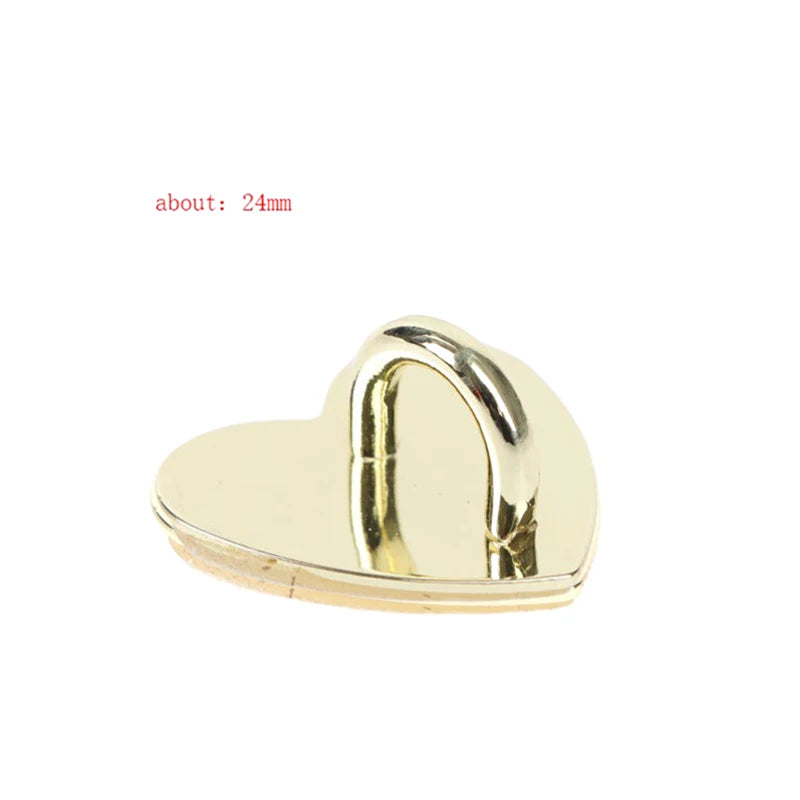 5Pcs Metal Heart Shaped Phone Charm Holder Love Heart Phone Finger Ring / Self Adhesive Mobile Phone Back Stand Hooks