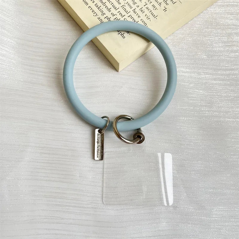 Silicone Wristbands Ring Circle Bracelet Charm Lanyards Strap for Mobile Phone Keychain Anti-Lost Cell Phone Lanyard