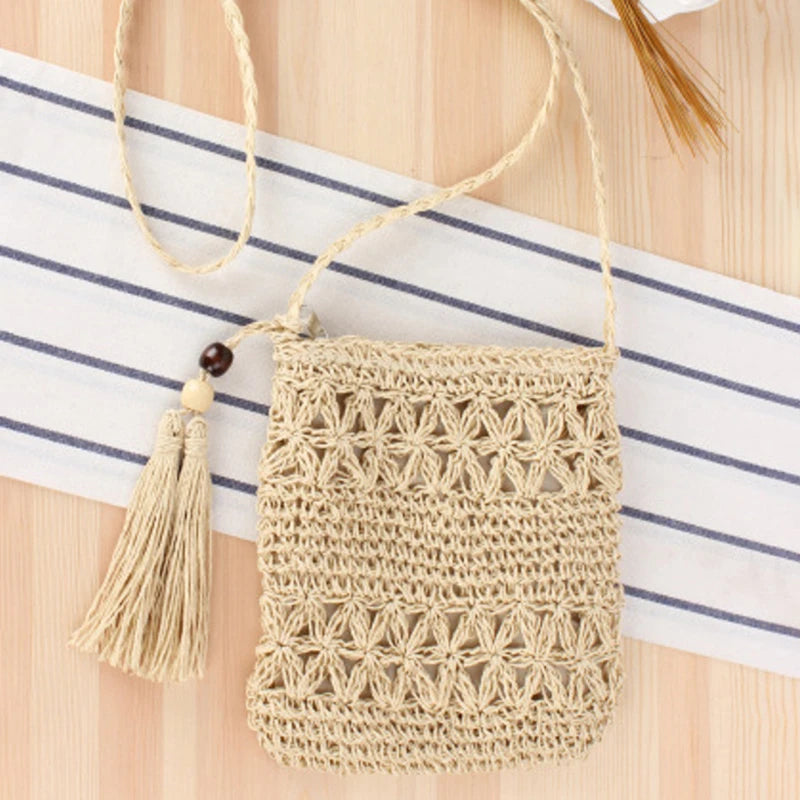 Women Messenger Bags Tassel Woven Shoulder Crossbody Bag Casual Beach Straw Bag For Women Bolsa Feminina