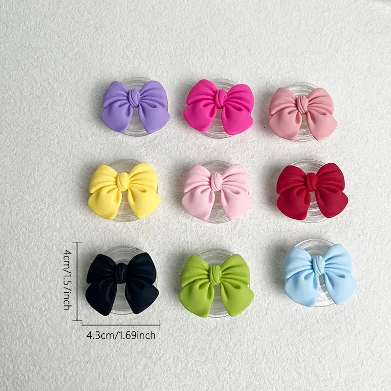 Korean Cute Colorful Bowknot Phone Holder Griptok Finger Ring Support For iPhone Samsung Cases Grip Tok Socket Bracket Girl Gift