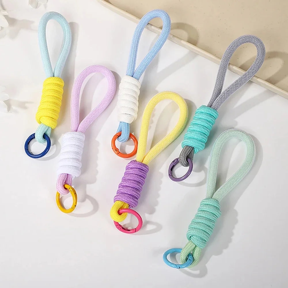 Phone Anti-lost Lanyard Key Short Wrist Pendant Colorful Macaron Round Bead Pendant Women's Hand-held Chain Mobile Phone Lanyard