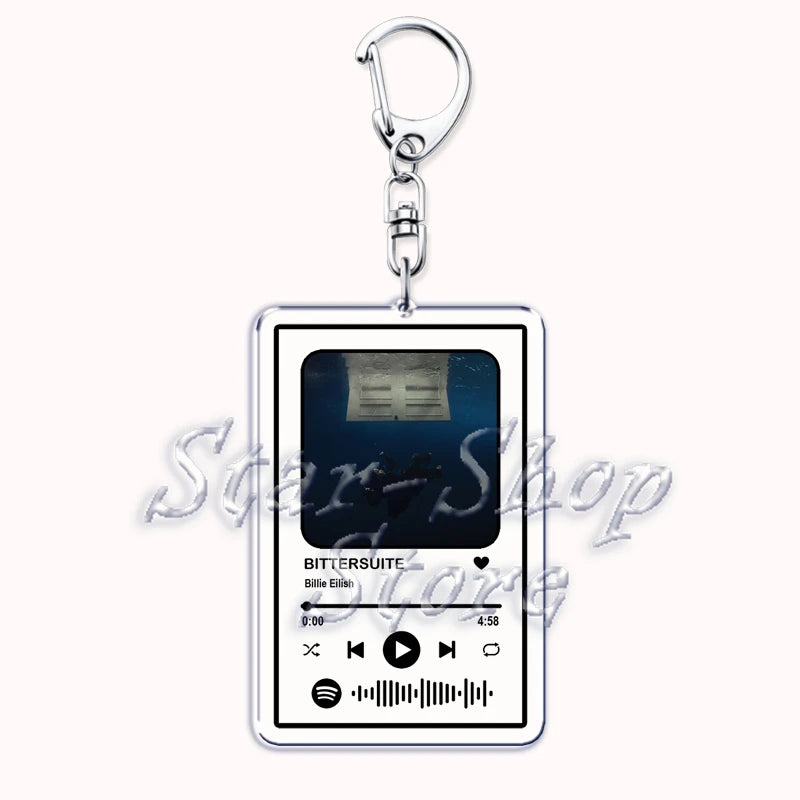 Popular Singer Keychain for Women Accessories HIT ME HARD AND SOFT Music Playlist Code Pendant Keying Jewelry Fans Friends Gifts