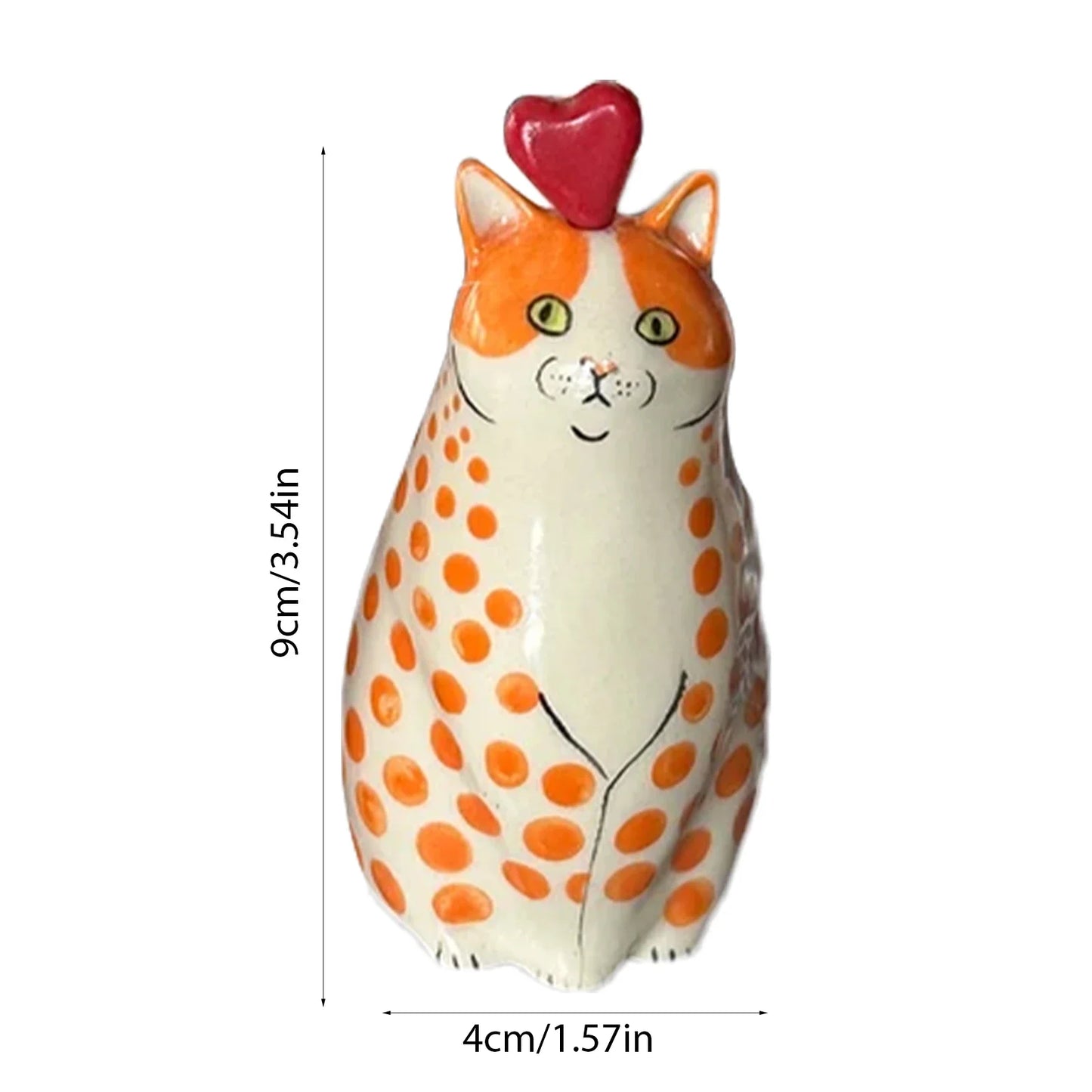 Polka Dot Cat Vase Resin Cat Flower Bud Vase Cat Vase for Home Bookshelf Shelf Decor Table Decoration Tiny Animal Vases