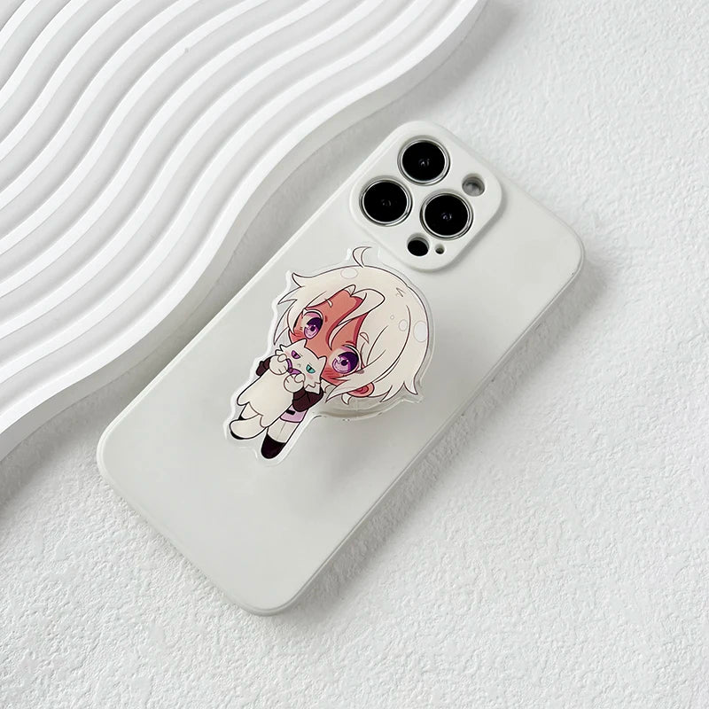 Cute Transparent Acrylic Cartoon Anime Mobile Phone Holder Quadratic enthusiast socket tok stand Grip