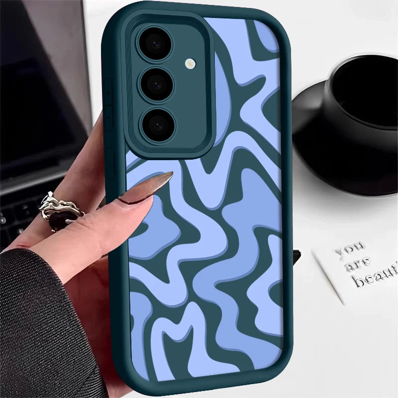 Striped Pattern Case For Samsung Galaxy A16 A55 A54 A15 A14 A25 A35 A56 5G S25 Edge S25 S24 S23 S22 Ultra S24 FE TPU Cover