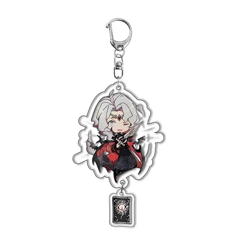 Game Identity V Keychains Cartoon Figure Eli Clark Joseph Desaulniers Orpheus Pendant Car Key Ring Bag Accessories Jewelry Gift