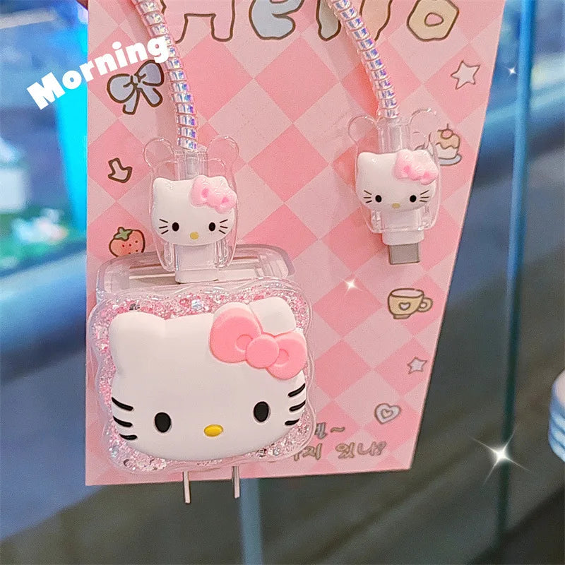 Sanrio Data Cable USB Protective Case Is Suitable for IPhone 20W Plug Cable Anti-break Fast Charging Cute Protective Case