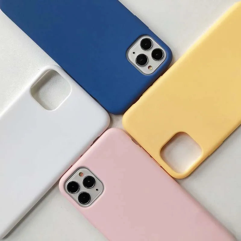 Candy Color Phone Case For iPhone 14 Plus 14 Pro Max 11 12 13 Pro X 7 8 Plus XR XS Max 12 mini Soft TPU shockproof Cover Funda
