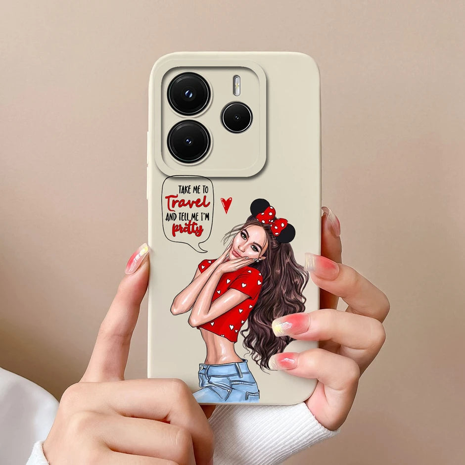 Case For Redmi Note 14 Pro Plus 4G 5G Pretty Sweet Girls Silicone Soft Protective Cover For RedmiNote14 14Pro Plus Fundas Bumper