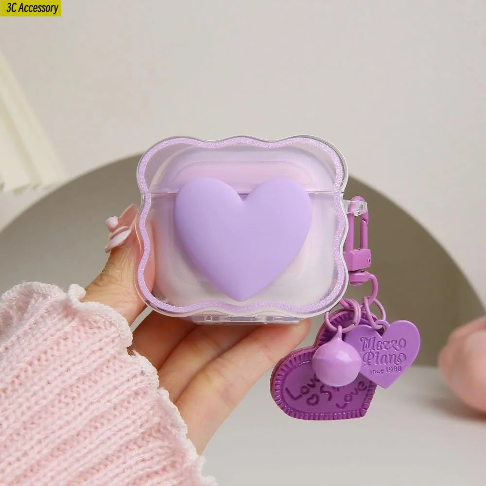 for airpod 4 case Cute 3D Bow Tie Design Shockproof Soft Clear TPU Kawaii Protector Cover for Women Airpods 4 Case with Keychain