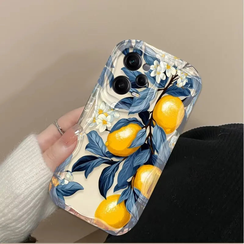 Fresh Lemon Fruit3D Clear Phone Case For Xiaomi Redmi Note 14 13 12 12C 11 Pro Plus 5G 12S 11S 10S Redmi 14C 13C 12 4G A3 A3X