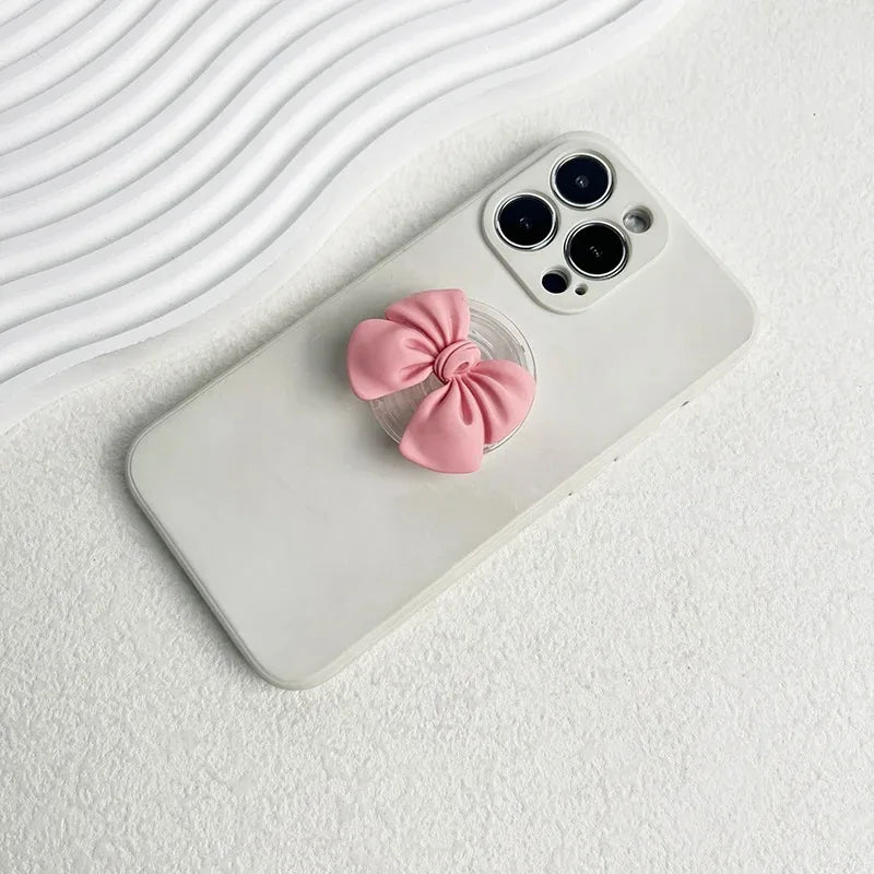 Korean Cute Colorful Bowknot Phone Holder Griptok Finger Ring Support For iPhone Samsung Cases Grip Tok Socket Bracket Girl Gift
