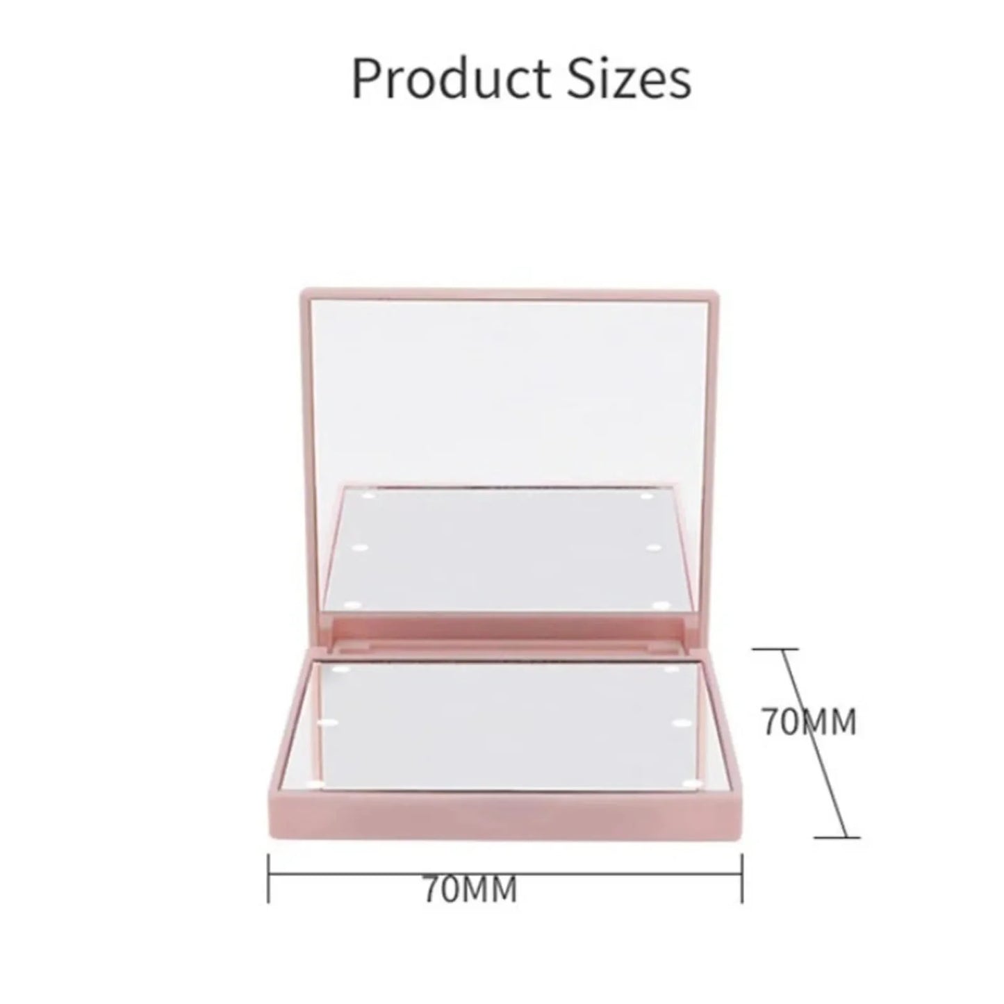 Makeup Mirrors 6 LED Lamps Women Foldable Lights Lady Cosmetic Hand Folding Portable Compact Pocket Mirror Makeup Tools