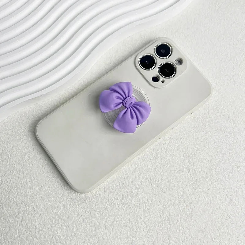 Korean Cute Colorful Bowknot Phone Holder Griptok Finger Ring Support For iPhone Samsung Cases Grip Tok Socket Bracket Girl Gift