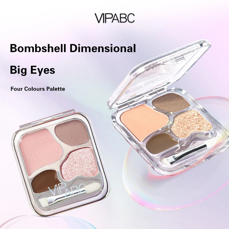 4 Colors Eye Shadow Powder Palette Blush Eyeliner Eyeshadow Highlight Contour Palette Cute Makeup Rare Beauty Cosmetics