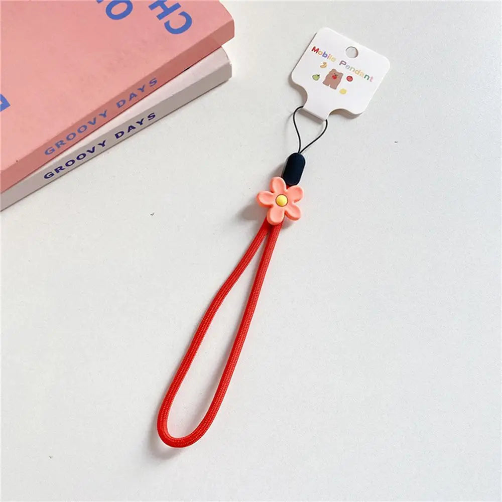 Strap Hanging Rope Phone Charms Keys Short Rope Mobile Phone Lanyard Wrist Hand Lanyard Phone Hanging Rope Flowers Phone Strap