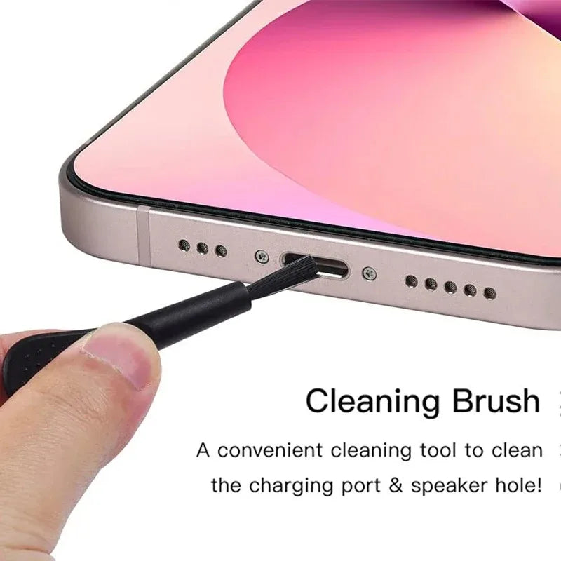 Universal Phone Mobile Phone Speaker Charging Port Cleaning Set for iPhone 16 15 Pro Samsung Xiaomi Earphones Cleaner Kit Brush
