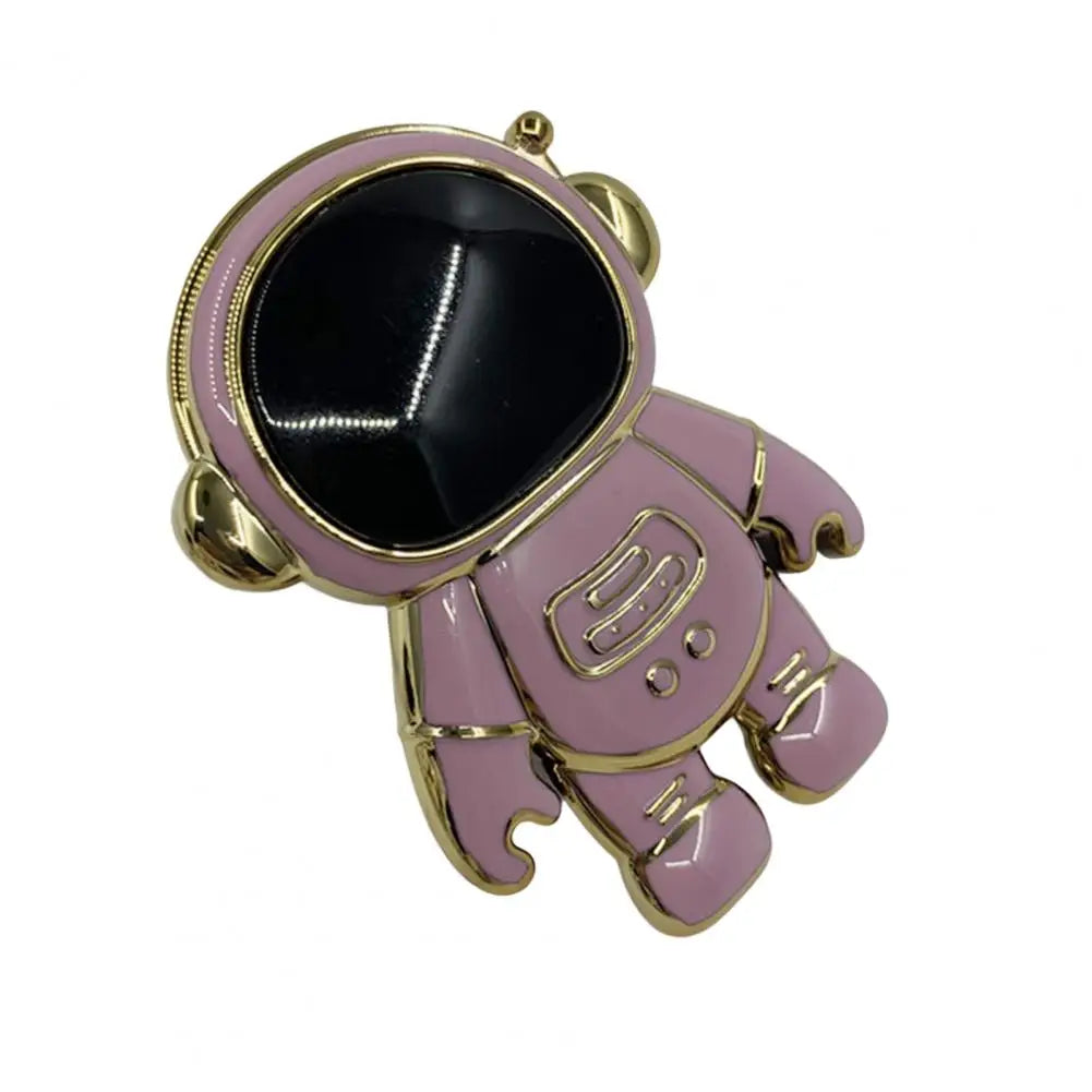 Creative Phone Holder Standing Smooth Surface Electroplated Astronaut Shape Phone Holder Desktop Phone Bracket Portable