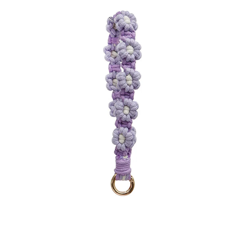 Artisan Crafted Handmade Mobile Accessory Flower Charm Woven Bag Pendant For Fashion Accessory Phone Decoration Gift Idea