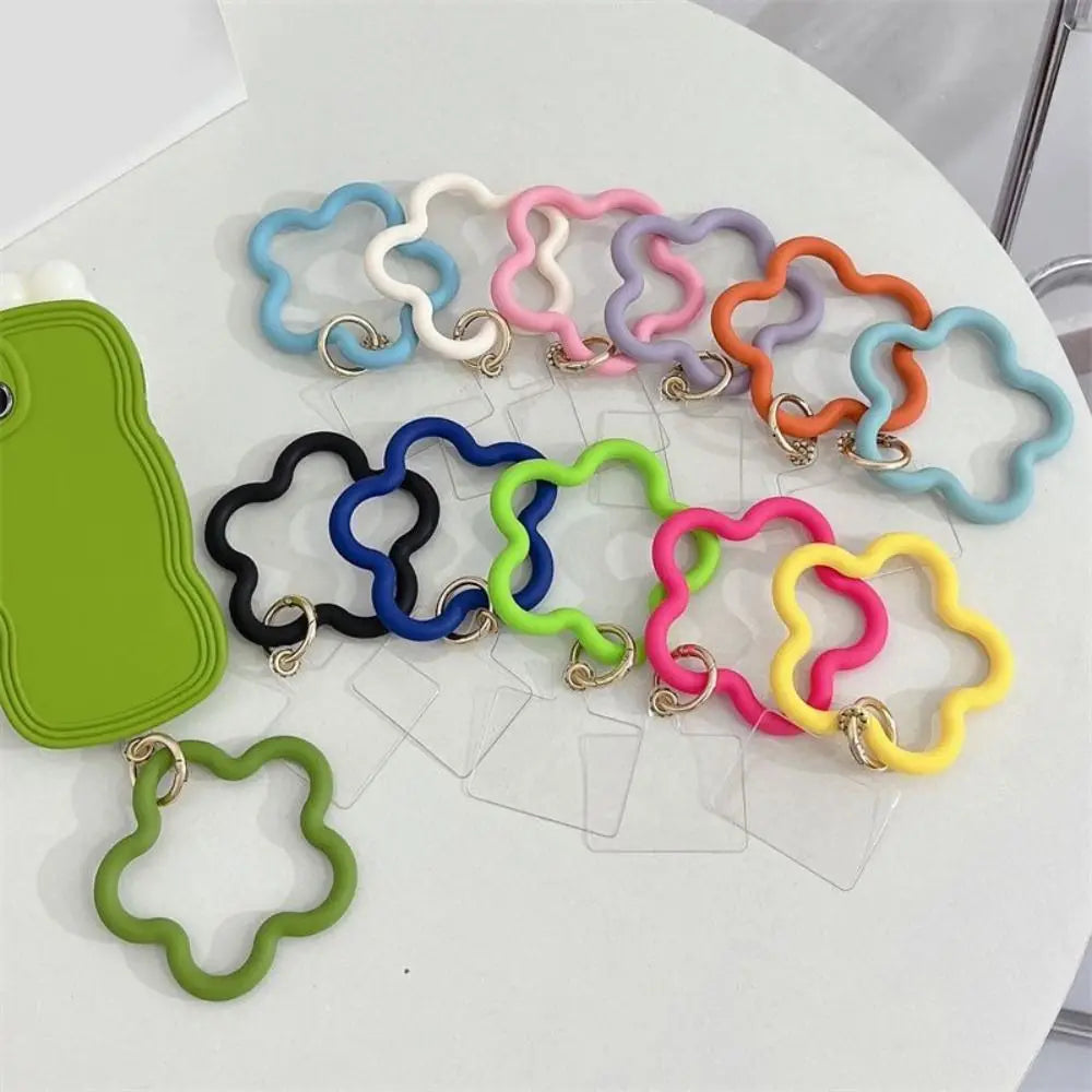 Silicone Mobile Phone Wristband Buckle Colorful Star Shaped Mobile Phone Straps Anti-fall Chain Phone Case Hanging Cord